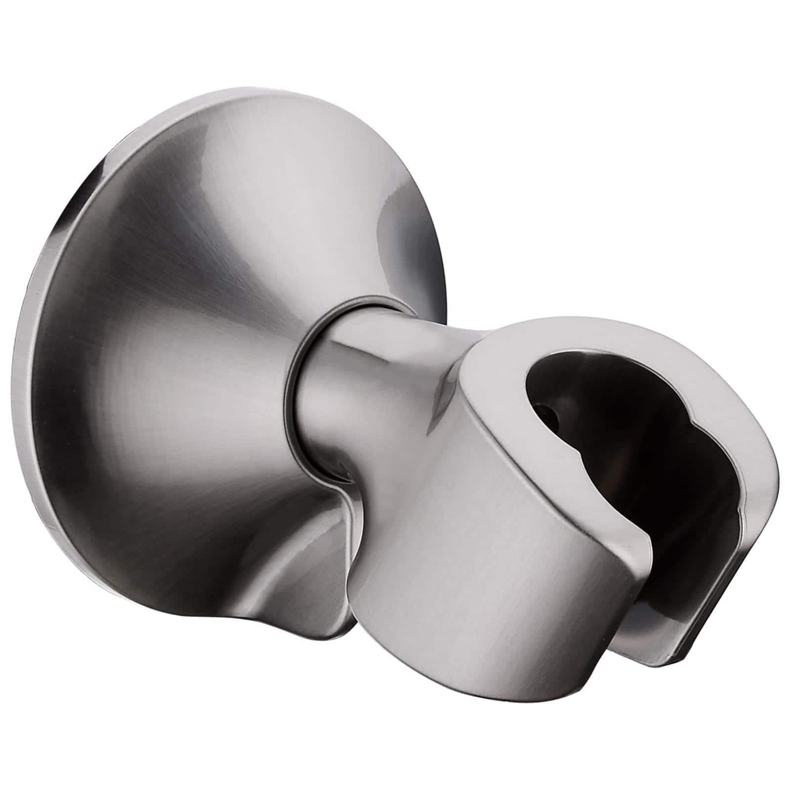 Paradigms Interiors - Handheld Shower Head Holder With Dual Angle Positions Wall Suction Bracket Includes Adhesive 3m Disc No Too - Brushed Nickel-Screw Mount - Multi-Angle