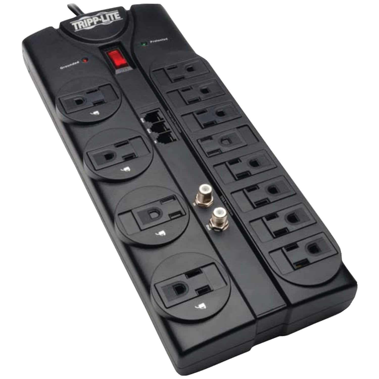 Tripp Lite - By Eaton 880-joules Surge Protector With Telephone, Modem, And Coaxial Protection, 12 Outlets - Black