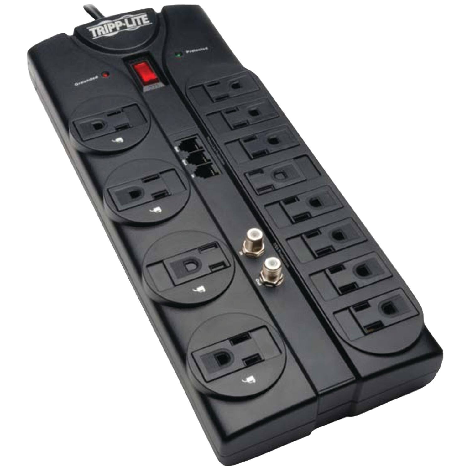 Tripp Lite - By Eaton 880-joules Surge Protector With Telephone, Modem, And Coaxial Protection, 12 Outlets - Black
