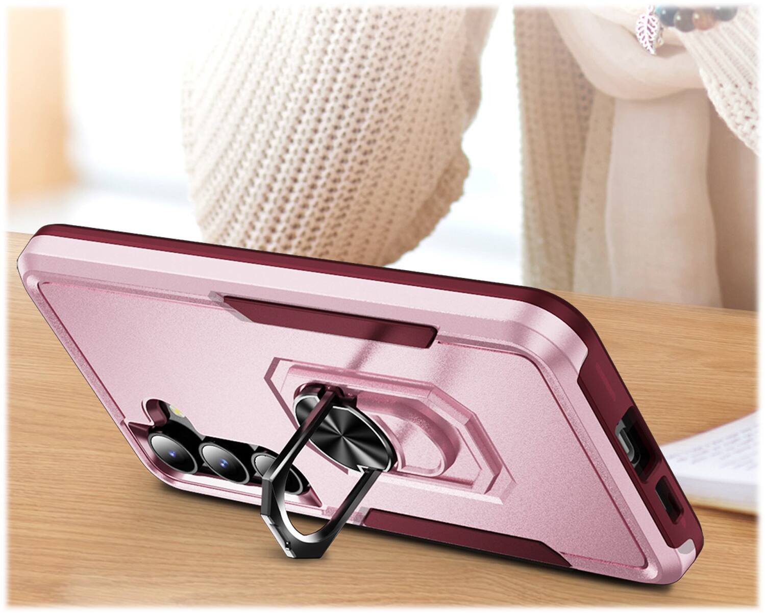 Alt View 18. SaharaCase - ArmorPro Kickstand Case for Samsung Galaxy S24+ - Wild Pink.