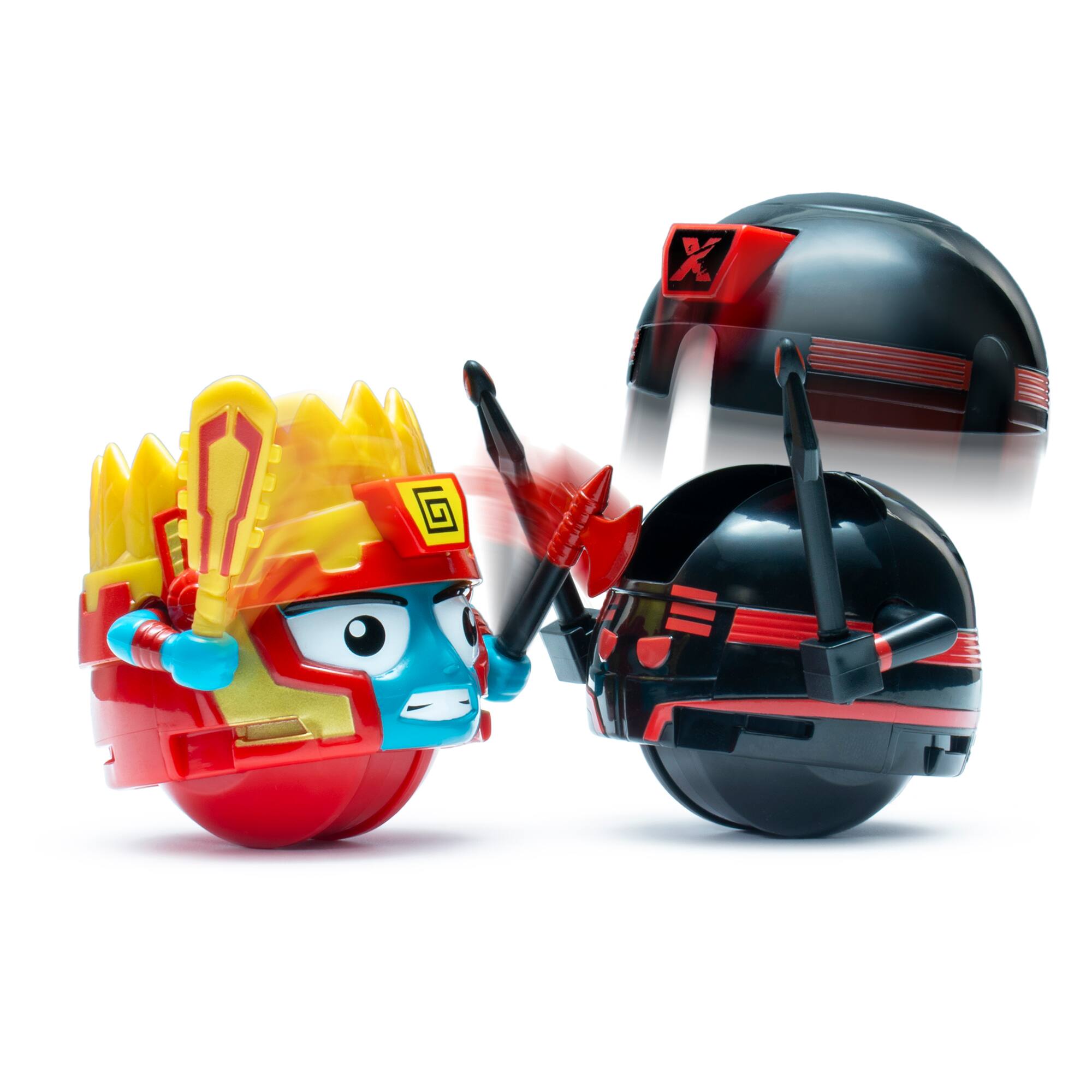 Left. Buzz Bee Toys - Buzz Bee Toys - Battle Ballz: Duel Pack - Volcanon & Evil Robot - 2 Warriors & Joysticks.
