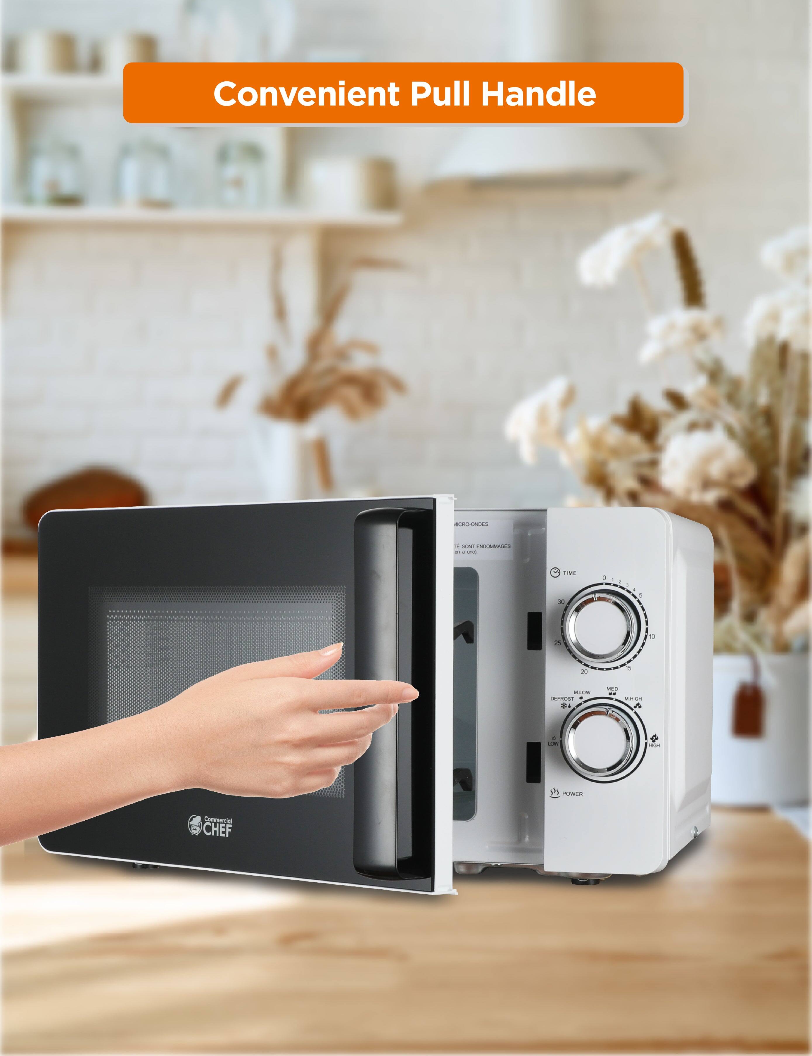 Convenient Pull Handle

MRDONES - 1
TIME - 1
DEFROST - 2
LOW - 3
MED - 4
HIGH - 5
POWER - 6

CHEF