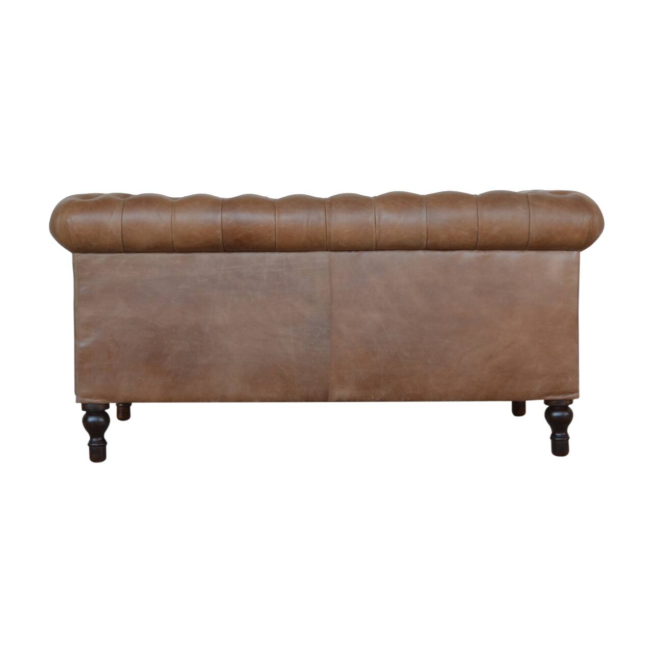 Alt View 6. Artisan Furniture - Artisan Furniture Solid Wood Buffalo Leather Chesterfield, Brown Color - Brown.