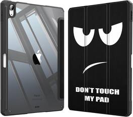 Fintie - Clear Case for iPad Air 11-inch (M4/M3/M2) & iPad Air 4th/5th Gen 10.9 inch | Hybrid Slim Shockproof Shell Cover - Don't Touch