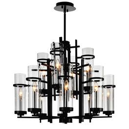CWI Lighting - Sierra 12 Light Up Chandelier With Finish - Black