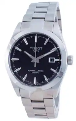 Tissot - T-Classic Gentleman Powermatic 80 Silicium Automatic T127.407.11.051.00 T1274071105100 100M Men's Watch - Black