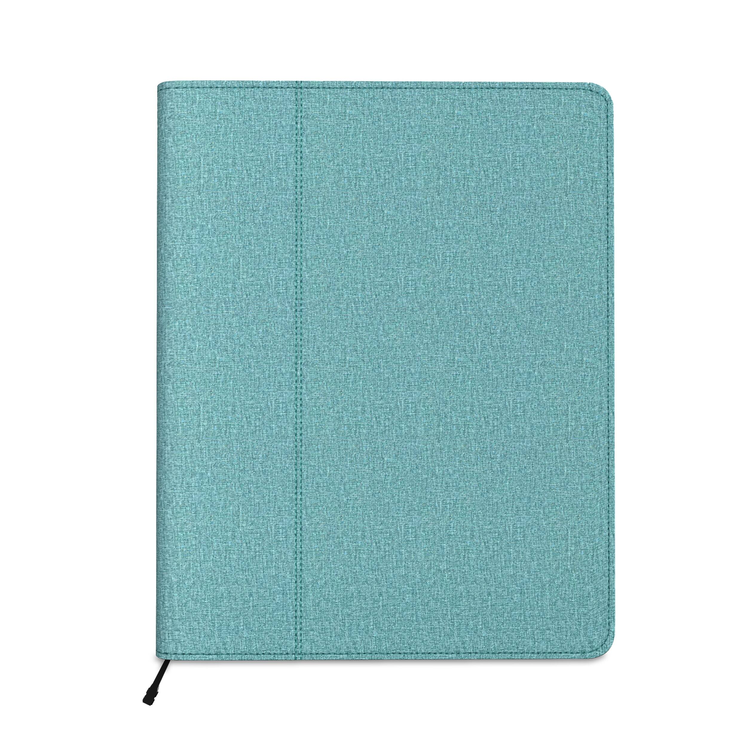 Angle. KHOMO ACCESSORIES - Universal Padfolio Case – Tablet Organizer with Notepad Holder for iPad 10th/11th Gen, iPad Pro 11, iPad 7-10.9" - Teal.