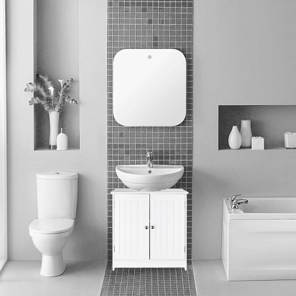 Alt View 6. Winado - Modern Bathroom Under Sink Storage Cabinet with 2 Doors Vanity Sink Furniture - White.