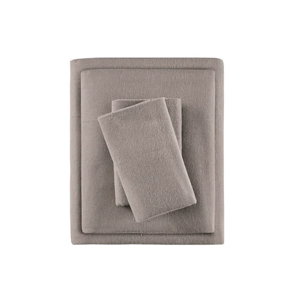 Front. Gracie Mills - Gracie Mills Persephone Cotton Flannel Sheet Set - Grey Solid.