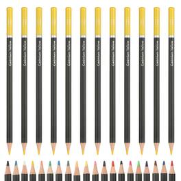 Unique Bargains - Colored Pencils, Oil-Based Drawing Pencils for Adult Coloring Books, Artists, Beginners, 12pcs - Yellow