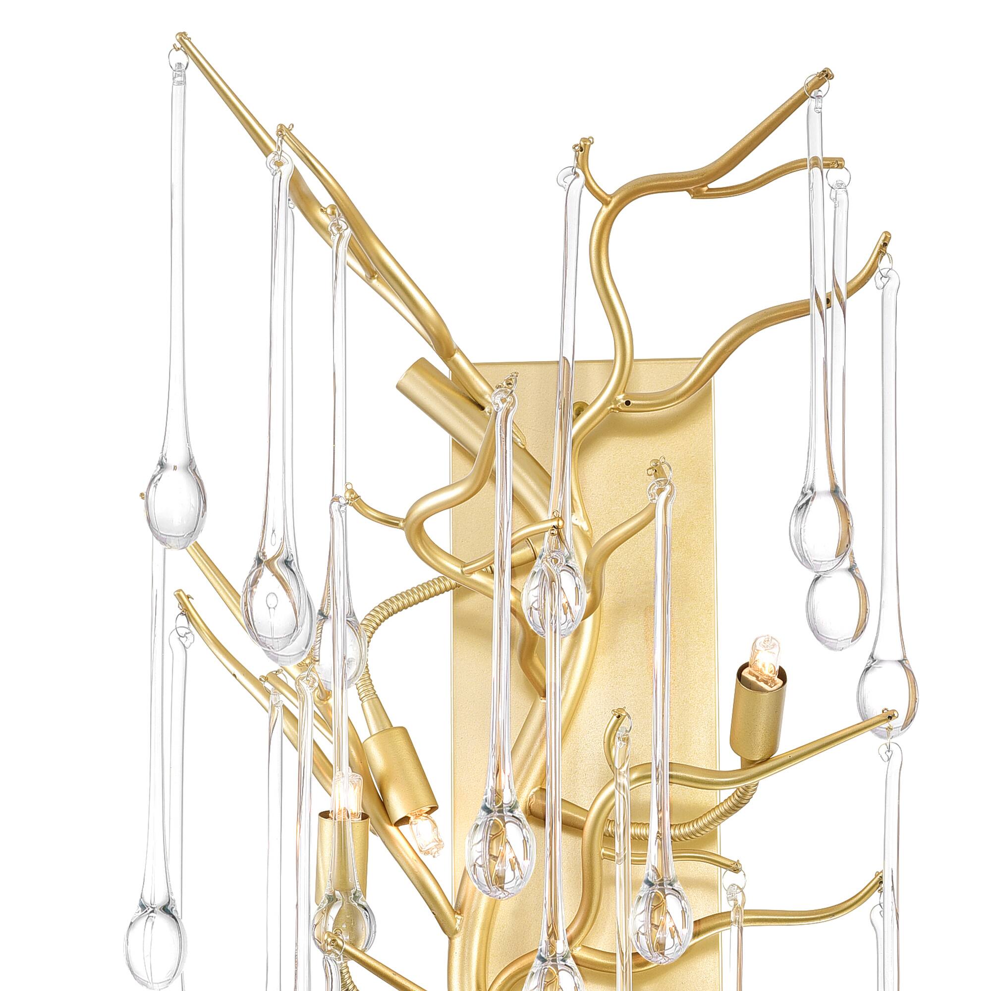Back. CWI Lighting - Anita 3 Light Wall Sconce With Gold Leaf Finish - Gold Leaf.