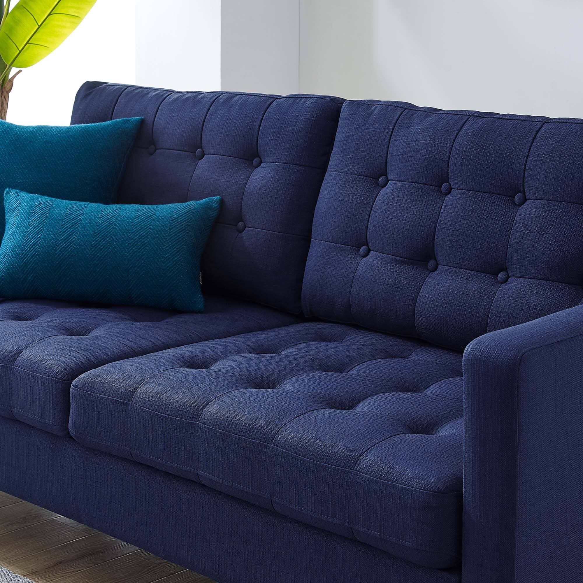 Left. Modway - Exalt Tufted Fabric Sofa by Modway - Royal Blue.