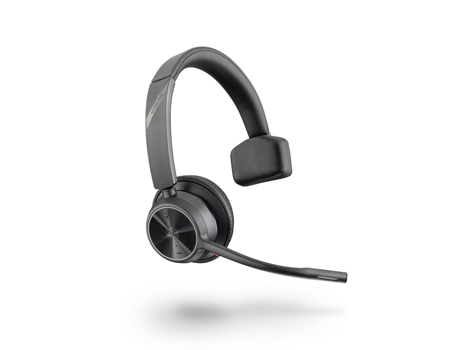 Back. HP - Poly Voyager 4310 Microsoft Teams Certified USB-C Headset with charge stand - Black.