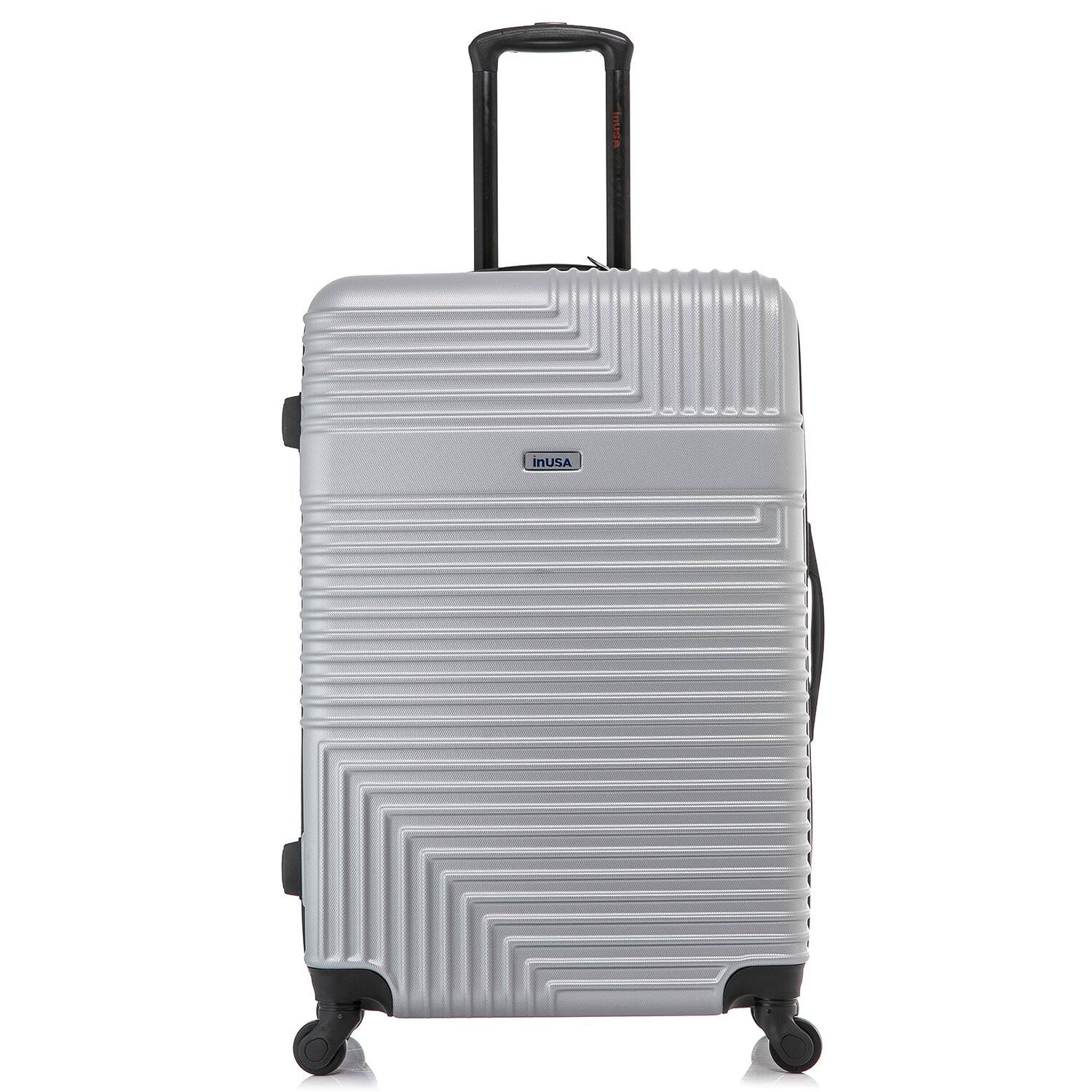 Angle. InUSA - Resilience Lightweight Hardside Spinner Luggage 28" - Silver.
