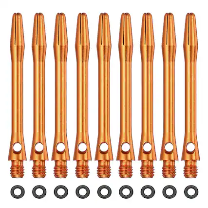 Front. Unique Bargains - Dart Shafts for Steel Tip, Medium 2BA Thread Aluminum Shaft Set, 45mm & 42 Set - Fits Darts Training/Sharpener - Orange.