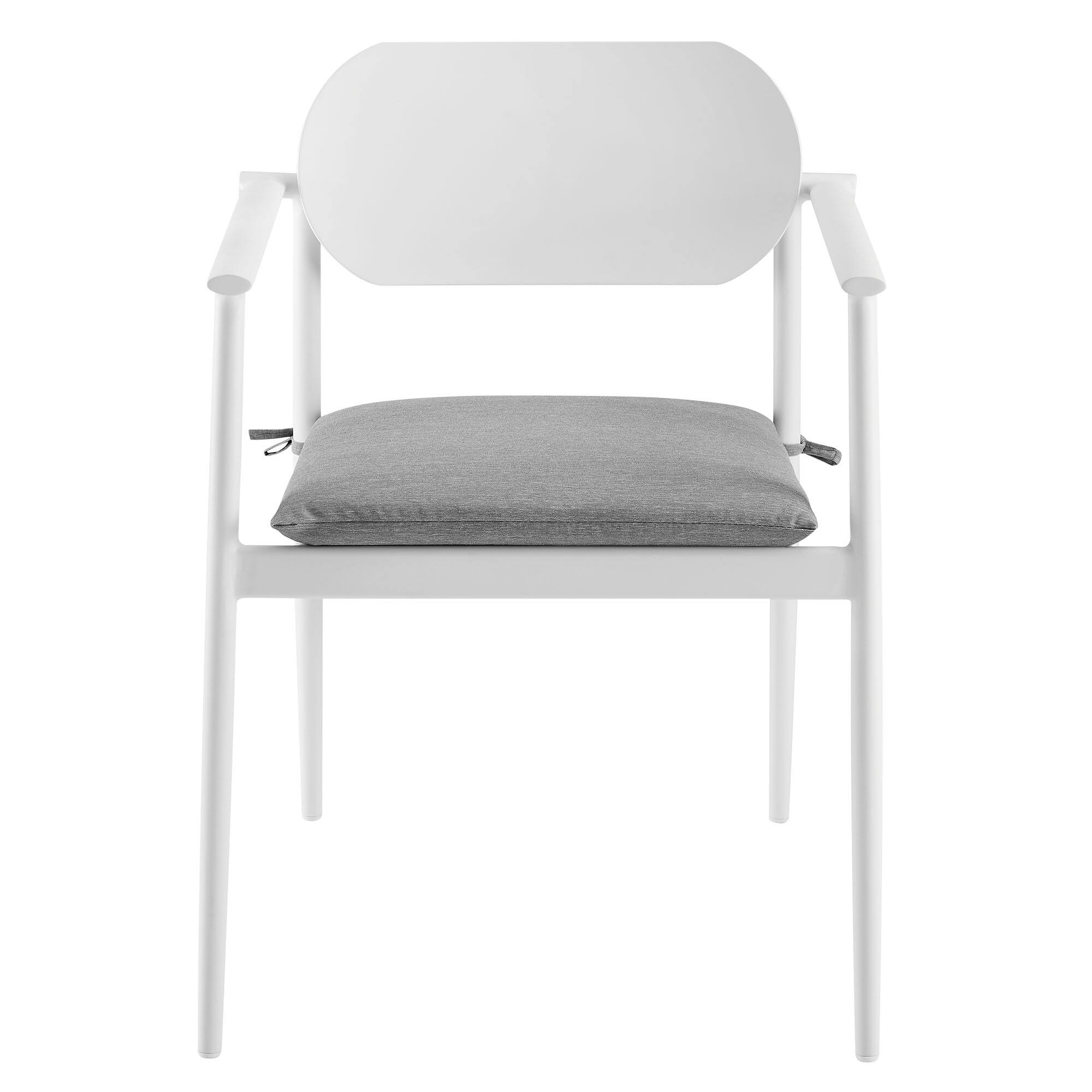 Alt View 6. Modway - Aeris Stackable Outdoor Patio Aluminum Dining Armchair Set of 2 by Modway - White.