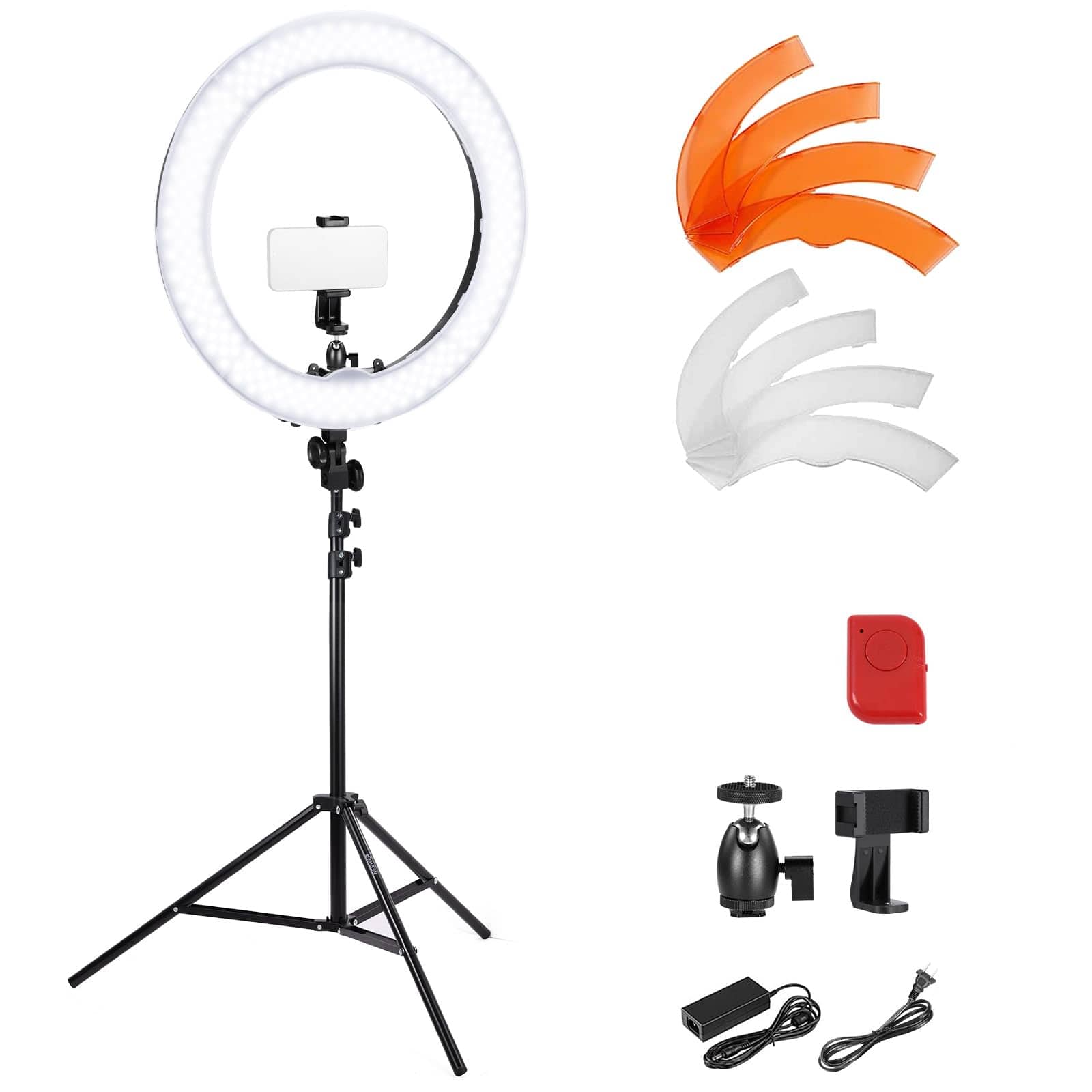 Neewer - 18" 58W LED Ring Light with Tripod & Phone Holder, 5600K, RL-18