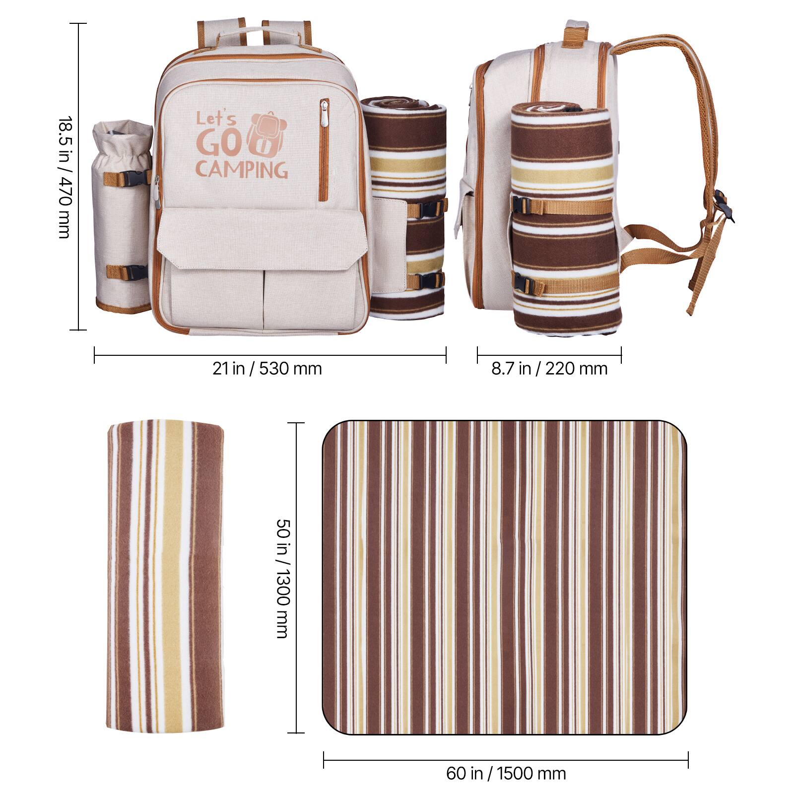 18.5 in / 470 mm  
21 in / 530 mm  
8.7 in / 220 mm  
50 in / 1300 mm  
60 in / 1500 mm