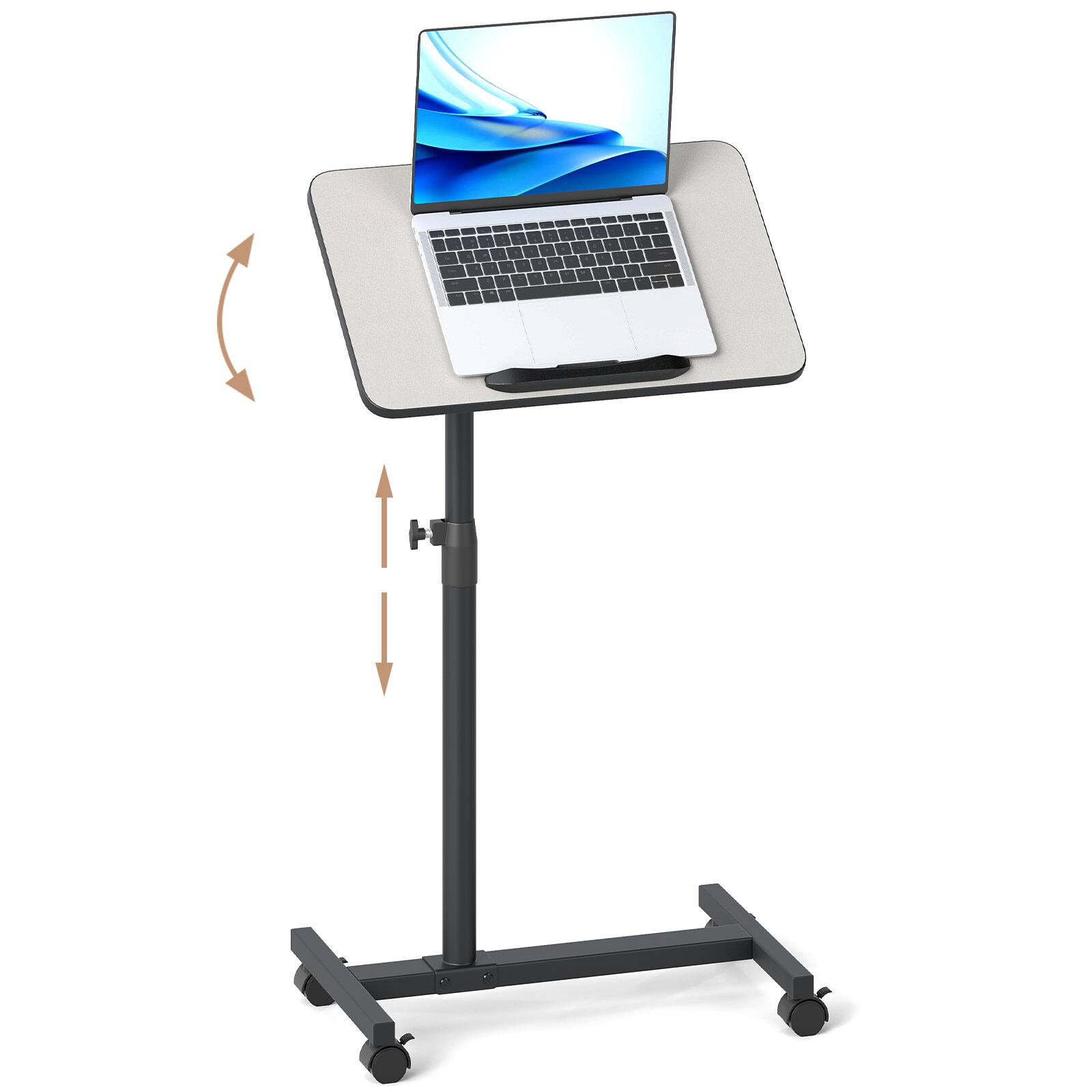 Alt View 9. Gymax - Gymax C-Shaped End Table Height Adjustable Side Table w/ Tilting Top - Gray.