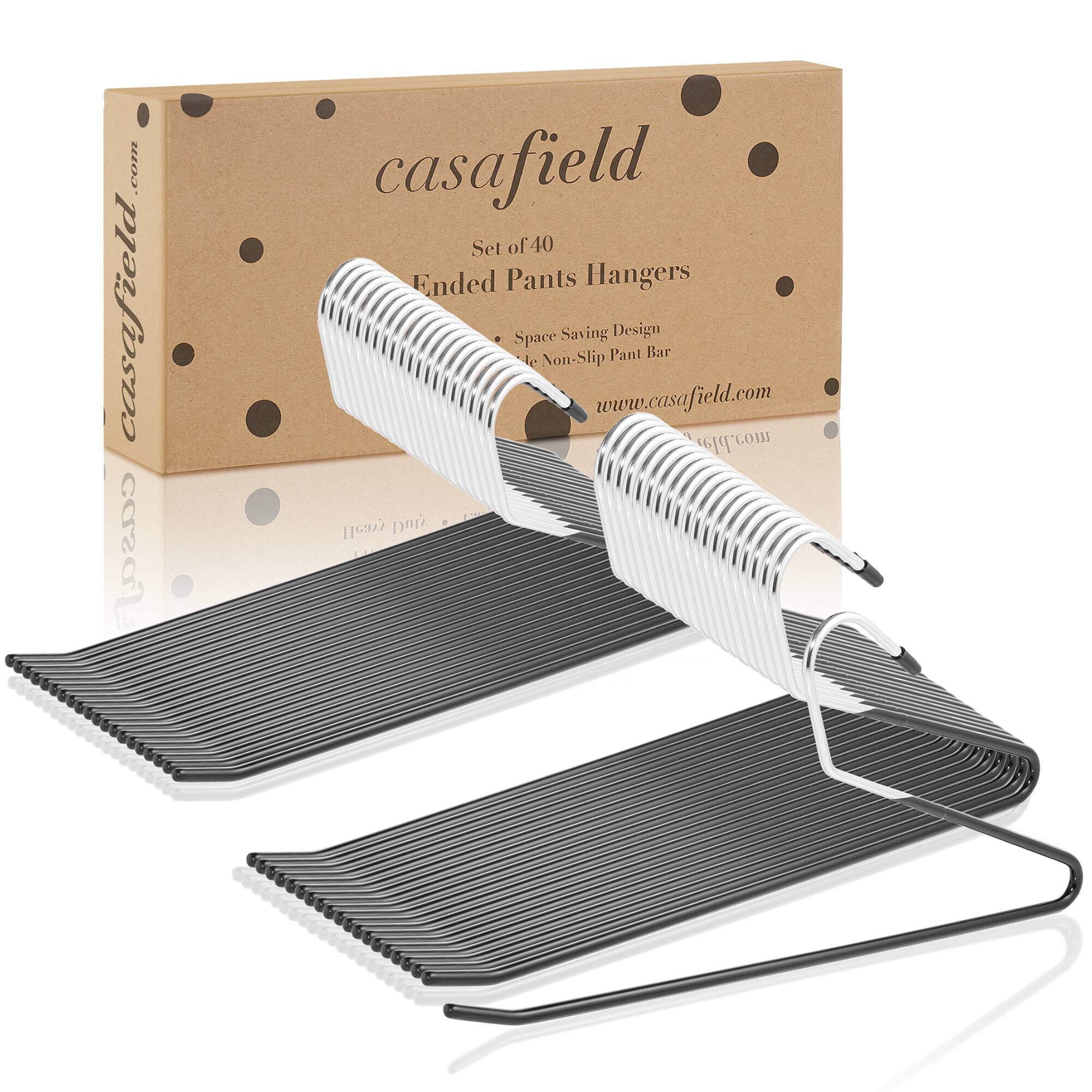 casafield  
Set of 40  
Ended Pants Hangers  
Space Saving Design  
Non-Slip Pant Bar  
www.casafield.com