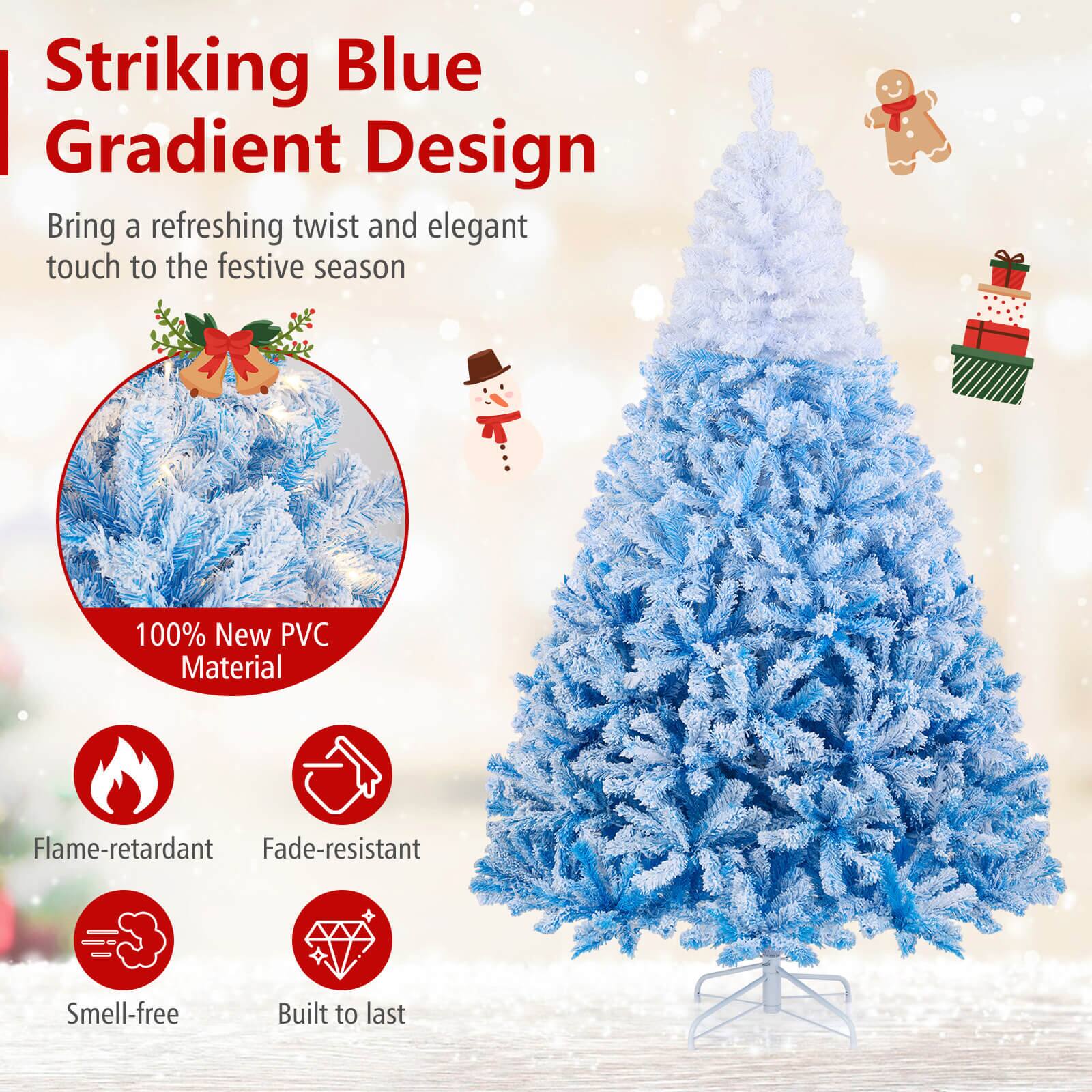 Striking Blue Gradient Design  
Bring a refreshing twist and elegant touch to the festive season  

100% New PVC Material  
Flame-retardant  
Fade-resistant  
Smell-free  
Built to last