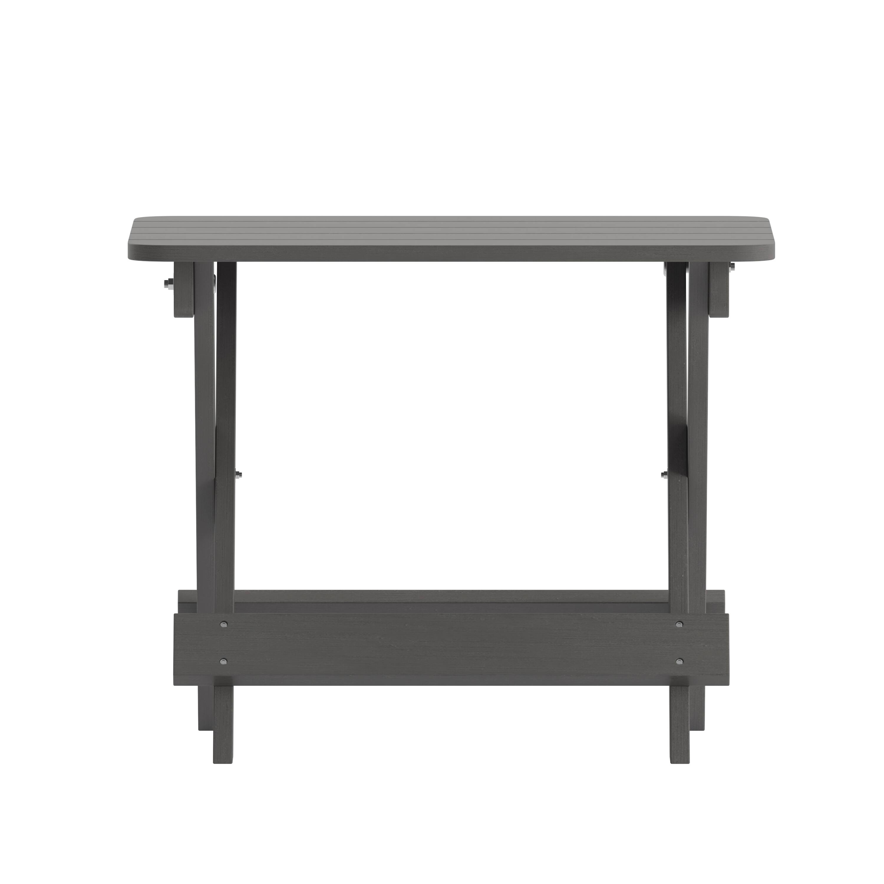 Alt View 9. Emma + Oliver - Haley Portable Folding HDPE Adirondack Side Table for Indoor/Outdoor Use - Gray.