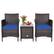 Left. Costway - Outdoor 3 PCS Rattan Wicker Furniture Sets Chairs Coffee Table Garden - Navy.