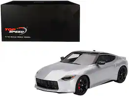2023 Nissan Z Performance Brilliant Top 1/18 Model Car by Top Speed - Silver Metallic with Black