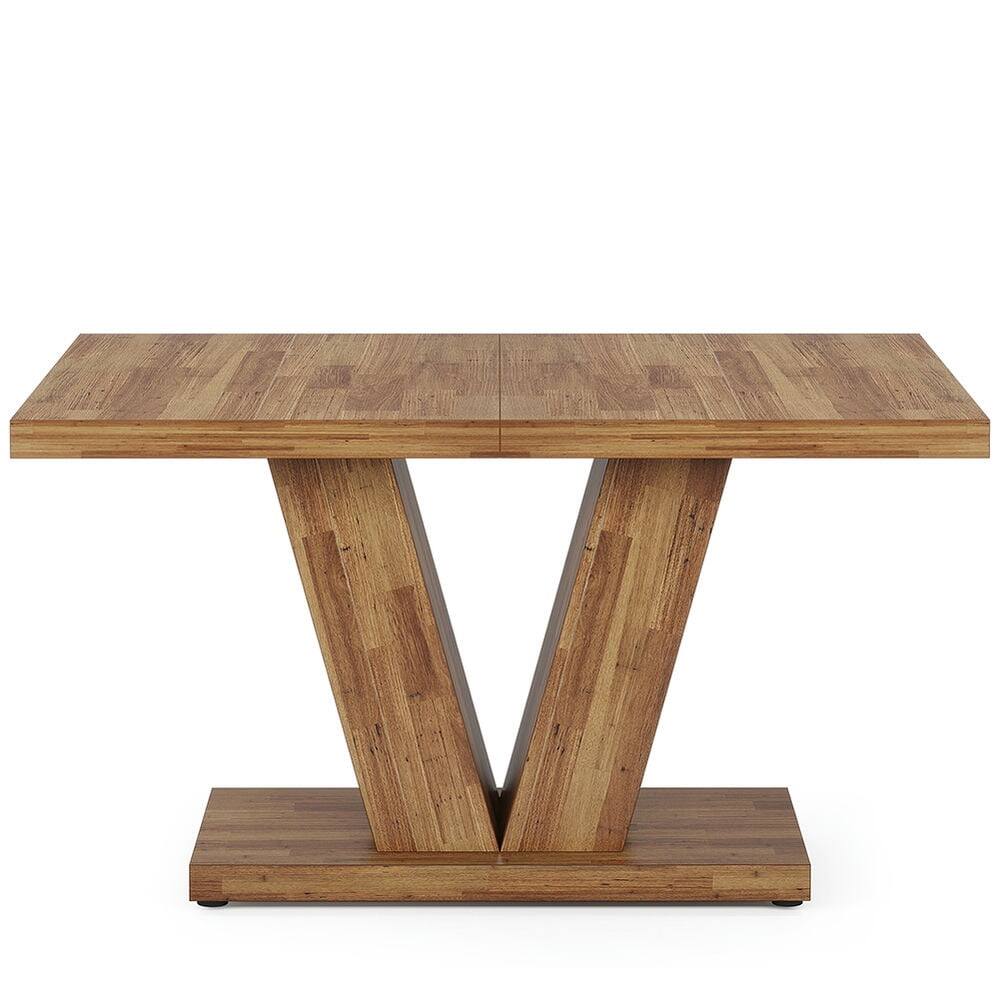 Alt View 1. Kadyn - Kadyn Dining Table, Living Room Table 47", Farmhouse Wooden Kitchen Dinner Table with Duty Pedestal,Walnut Brown - Brown.