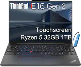 Lenovo - ThinkPad E16 Gen 2 16" WUXGA Touchscreen Laptop - AMD Ryzen 5 with 32GB RAM - 1TB SSD - Fingerprint - Windows 11 Pro - Black