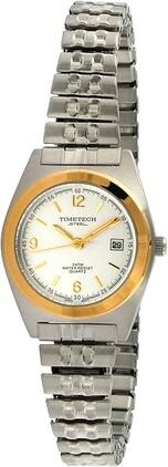 Timetech - Women's Water Resistant Two-Tone Stainless Steel Expansion Watch - Silver