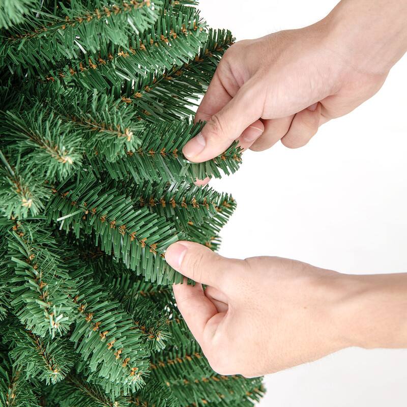 Alt View 1. WELLFOR - 5ft Unlit Artificial Christmas Tree, Slim Pencil Hinged Xmas Tree with295 Branch Tips for Home Holiday Decoration - Green.