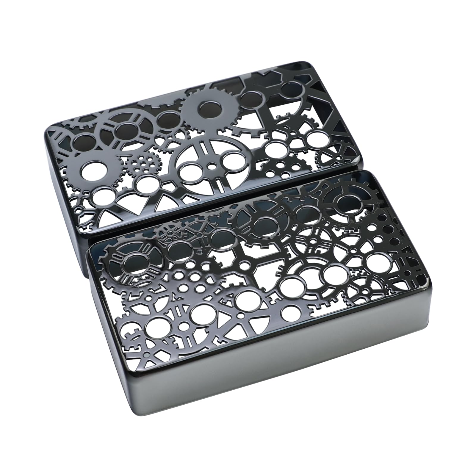 Front. Dazzling Pops - 2 Brass Humbucker Guitar Pickup Covers / Pole Spcing Engraved Electric For Les Paul () - Black Style A.