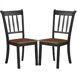 Kadyn - Dining Chairs, Kitchen Chairs Trattoria Chairs,2 Pieces Solid Whitesburg Spindle Back Wood Dining Chairs - Black
