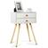 Front. Costway - Mid Century Modern 2 Drawers Nightstand In Sofa Side Table End Table - White.