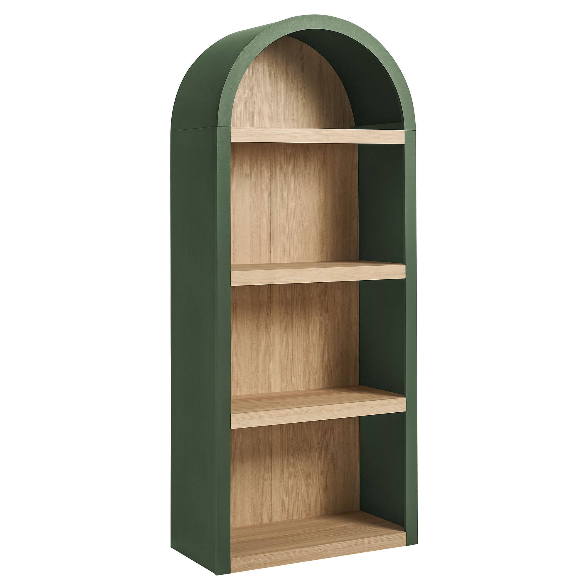 Angle. Modway - Caleb 4 Arched Display Shelf Bookcase by Modway - Hunter Green.