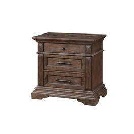 New Classic Furniture - Furniture Mar Vista Solid Wood 3-Drawer Nightstand in Brushed Walnut - Brown