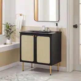 Chaucer Bathroom Vanity with Black Basin Included by Modway - Black Black