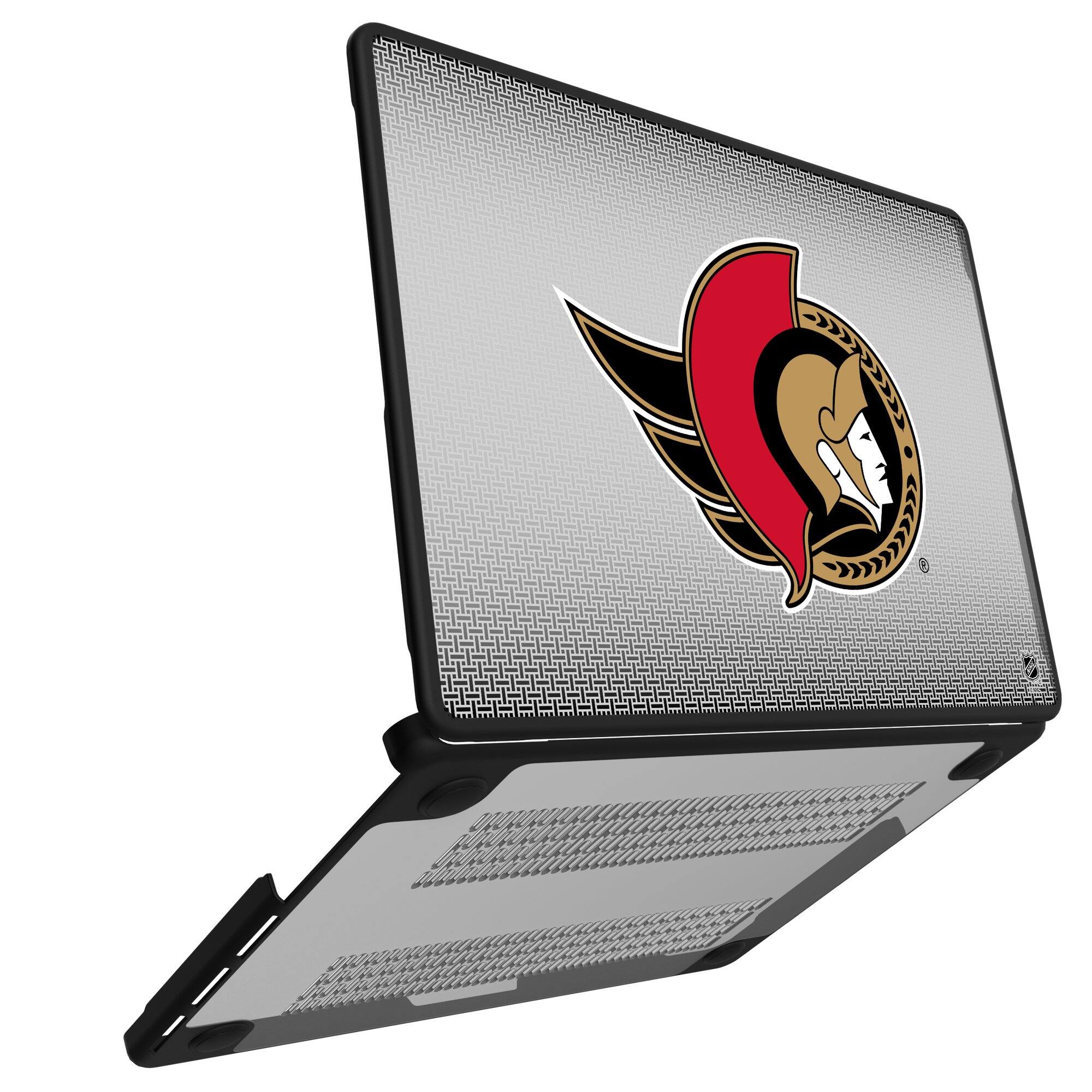 Alt View 1. Keyscaper - Ottawa Senators Linen MacBook Case - Air 15 in - Multicolor.