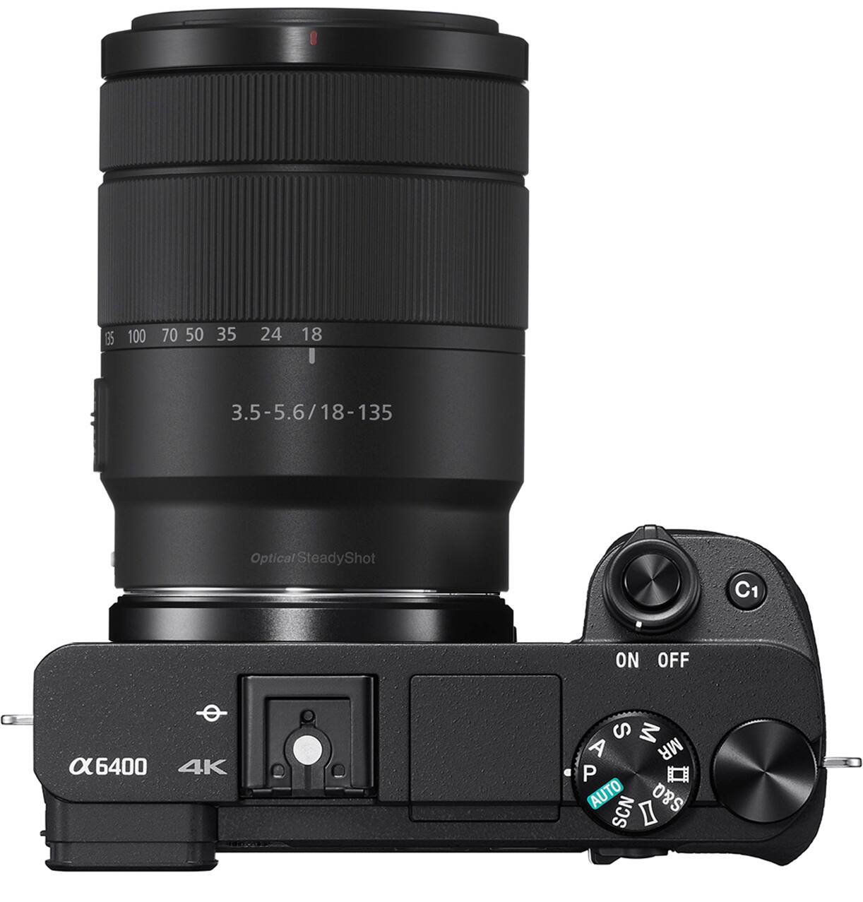 35
100
70 50
35
24
18
3.5-5.6/18-135
Optical SteadyShot
C1
ON
OFF
α6400 4K
S M A MR P AUTO SCN I S&Q