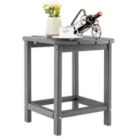 Costway 18" Patio Adirondack Side Table Weather Resistant HDPE Garden - Gray - Front_Zoom