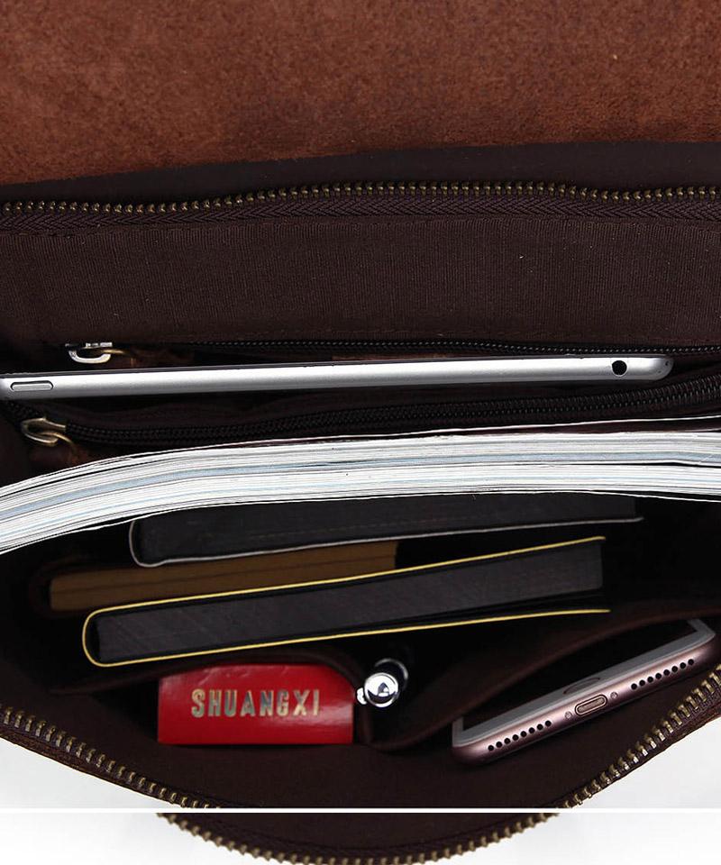 Alt View 4. Steel Horse Leather - The Gyda Backpack | Vintage Leather Travel Backpack - Dark Brown.