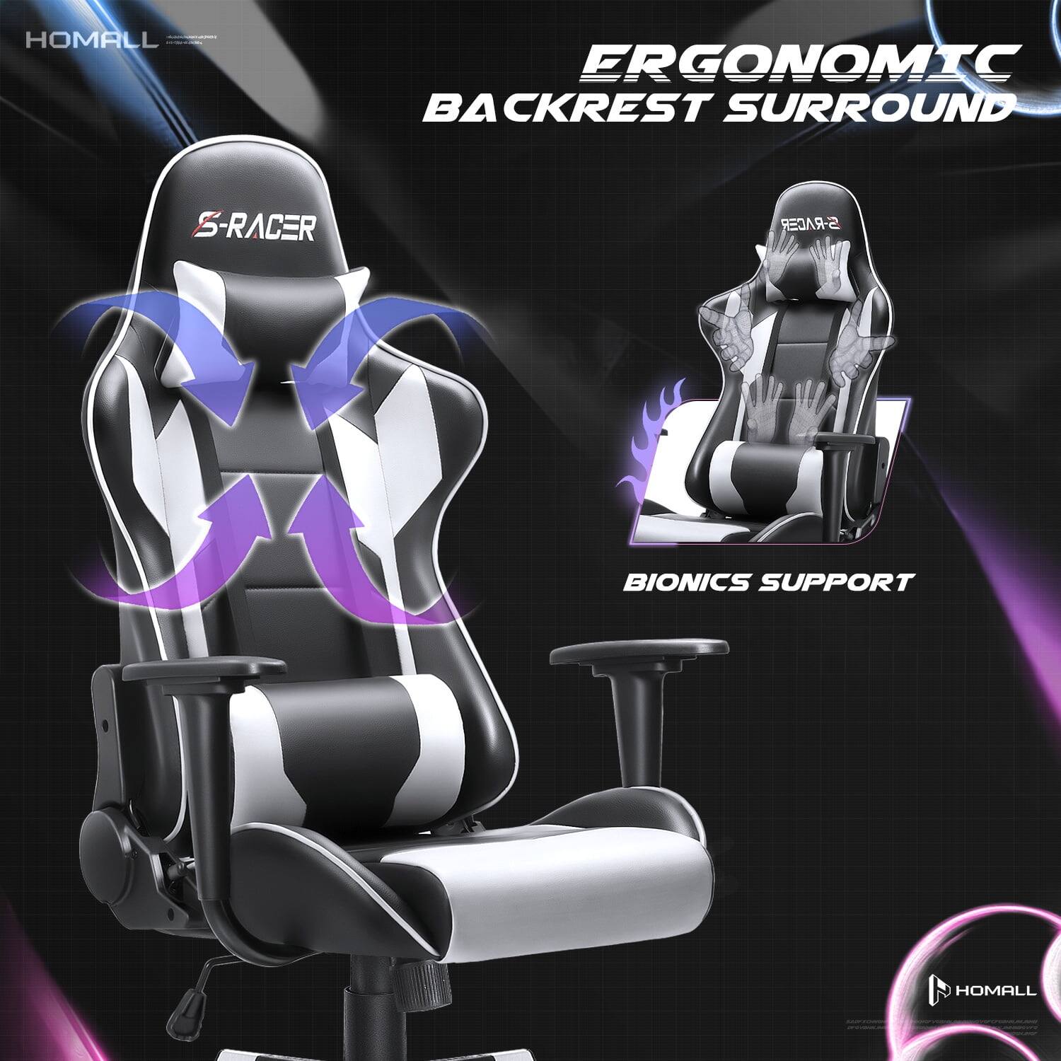 HOMALL  
ERGONOMIC BACKREST SURROUND  
S-RACER  
BIONICS SUPPORT  
www.al-ain.com