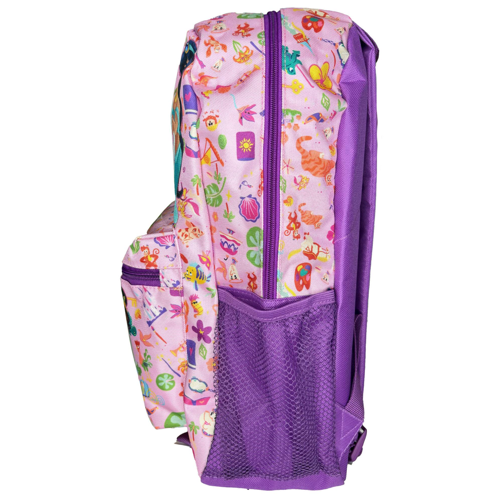 Alt View 4. UPD - Disney Princess 16" Nylon School Backpack With 2 Mesh Side Pockets and 1 Small Front Pocket - Multicolored.