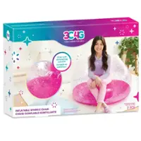 Make It Real - 3C4G: Pink Glitter Confetti Inflatable Chair - Pink & Sparkle - Front_Zoom
