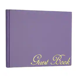 Unique Bargains - Elegant Guestbook 9x7 Inch Offset Paper Wedding Sign in Book with 50 Blank 120GSM Pages for Events - Dark Purple