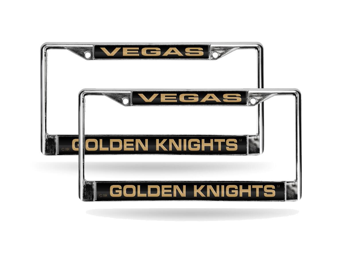 Las Vegas Golden Knights Chrome Metal Laser License Plate Frame - Set of 2 Frames