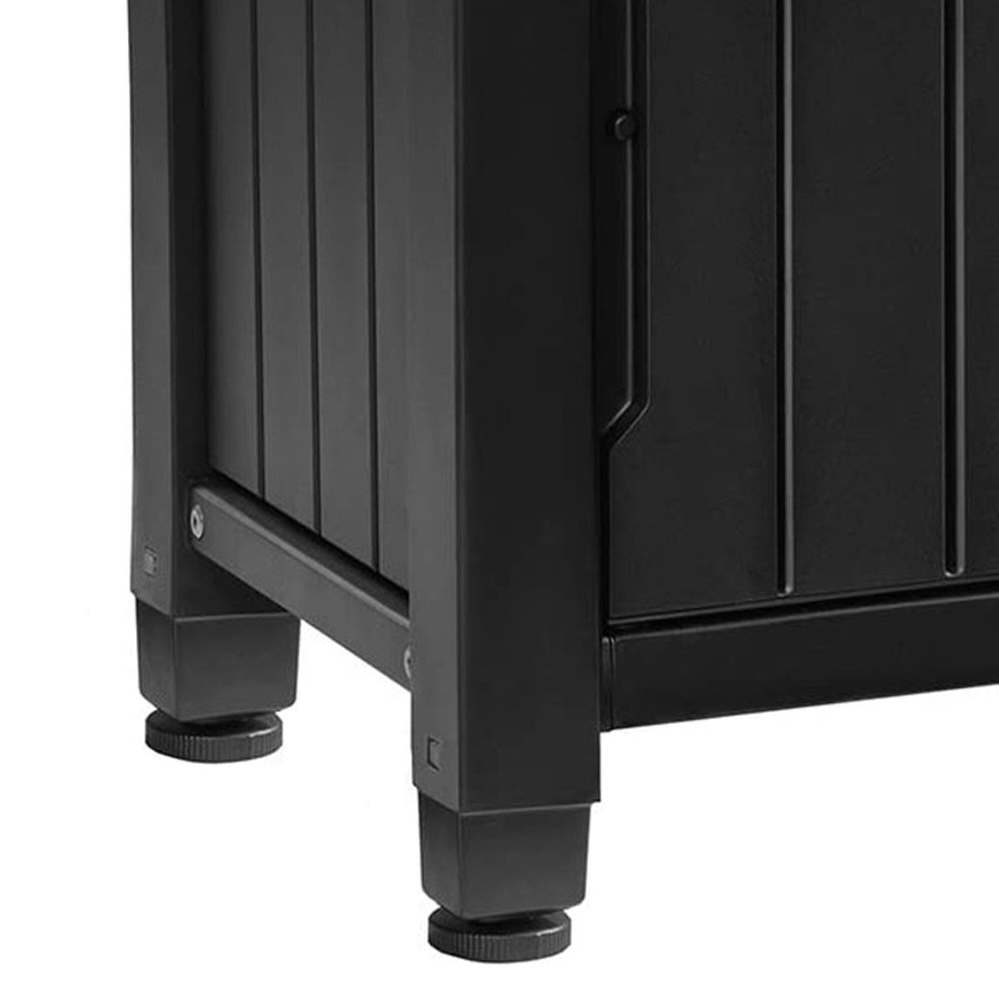 Alt View 7. Keter - Keter Unity 40 Gal Patio Storage Grilling Bar Cart w/ Stainless Steel Top, Grey - Gray.