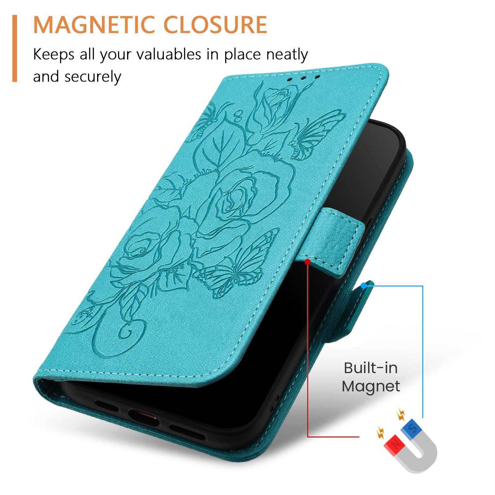 MAGNETIC CLOSURE  
Keeps all your valuables in place neatly and securely  

Built-in Magnet