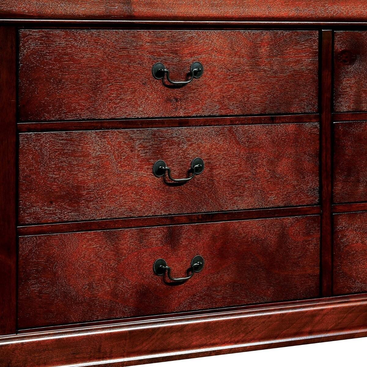 Alt View 5. Loheer - Loheer Cherry Finish Two Drawer Nightstand with Solid Wood Construction - Cherry.